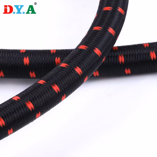 헤비 듀티 블랙 도트 12mm 폴리에스테르 번지 탄성 코드, 바운스 저항을 묶기 위한 두꺼운 라텍스 번지 코드